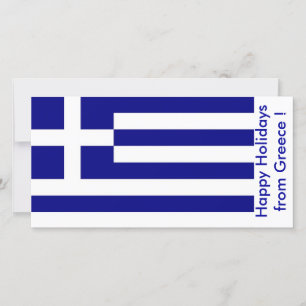 Cartes Pour Fêtes Annuelles Drapeau de la Grèce, Joyeuses fêtes de Grèce