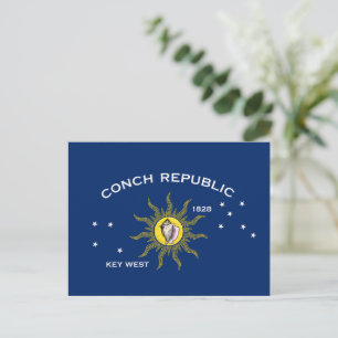 Cartes Pour Fêtes Annuelles Drapeau de la République conque, Drapeau de Key We