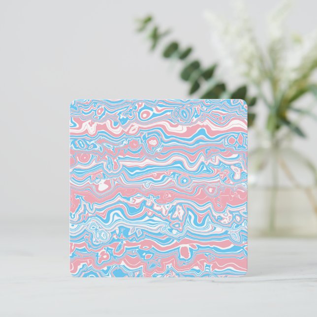 Cartes Pour Fêtes Annuelles Drapeau de la Trans Pride Trippy Boho Super Wavy (Debout devant)