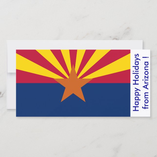 Cartes Pour Fêtes Annuelles Drapeau de l'Arizona, Joyeuses fêtes des États-Uni (Devant)
