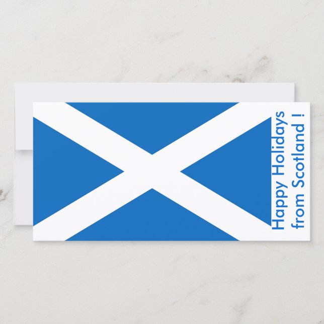 Cartes Pour Fêtes Annuelles Drapeau de l'Ecosse, Joyeuses fêtes du Royaume-Uni (Devant)