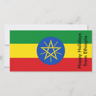 Cartes Pour Fêtes Annuelles Drapeau de l'Éthiopie, Joyeuses Fêtes depuis l'Éth