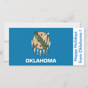 Cartes Pour Fêtes Annuelles Drapeau de l'Oklahoma, Joyeuses fêtes des États-Un