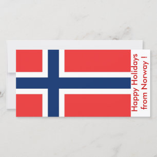 Cartes Pour Fêtes Annuelles Drapeau de Norvège, Joyeuses fêtes de Norvège
