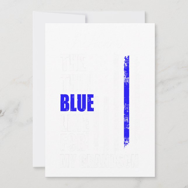 Cartes Pour Fêtes Annuelles Drapeau de police de la ligne mince bleue pour cad (Devant)