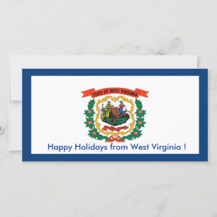 Cartes Pour Fêtes Annuelles Drapeau de Virginie, Joyeuses fêtes des États-Unis