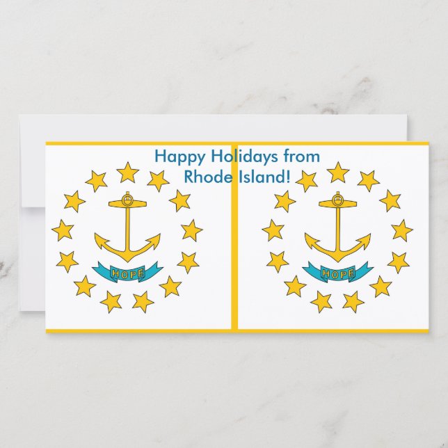 Cartes Pour Fêtes Annuelles Drapeau d'Île de Rhode, bonnes fêtes des (Devant)