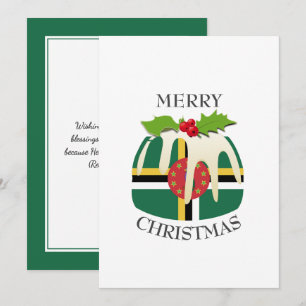 Cartes Pour Fêtes Annuelles DRAPEAU DOMINIQUE   Pudding de Noël   Festif