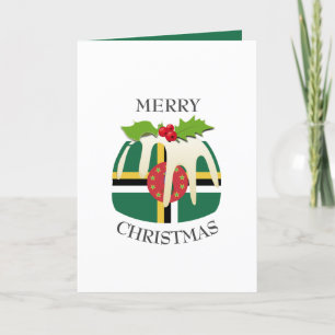 Cartes Pour Fêtes Annuelles DRAPEAU DOMINIQUE   Pudding de Noël   Festif