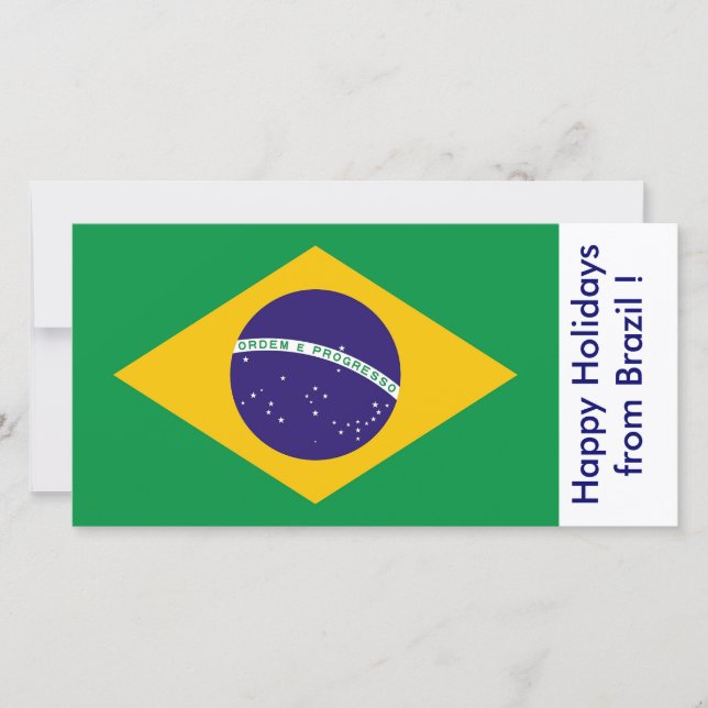 Cartes Pour Fêtes Annuelles Drapeau du Brésil, Joyeuses fêtes du Brésil (Devant)