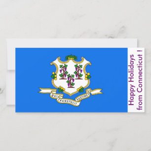 Cartes Pour Fêtes Annuelles Drapeau du Connecticut, Joyeuses fêtes des États-U