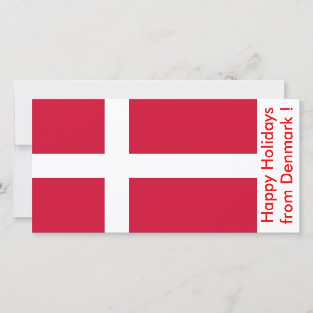 Cartes Pour Fêtes Annuelles Drapeau du Danemark, Joyeuses fêtes du Danemark (Devant)