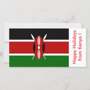 Cartes Pour Fêtes Annuelles Drapeau du Kenya, Joyeuses fêtes du Kenya