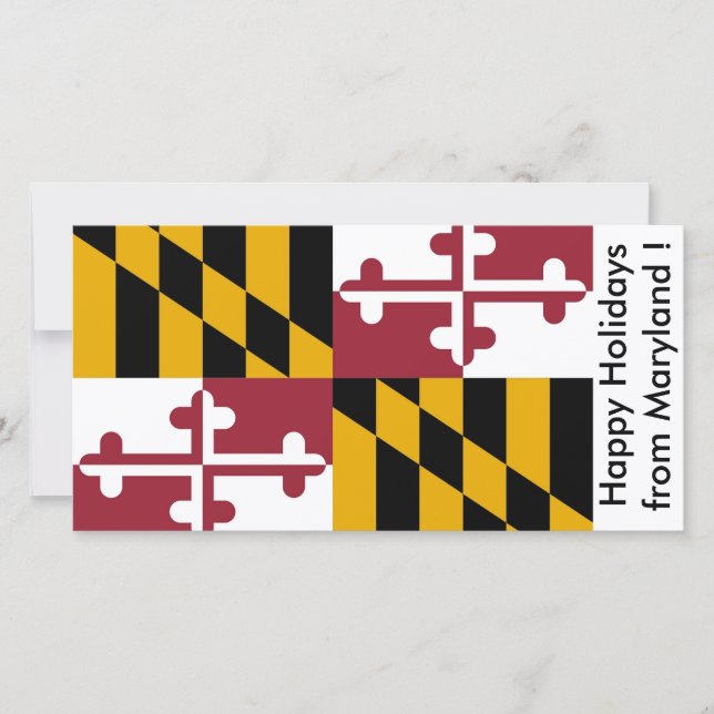 Cartes Pour Fêtes Annuelles Drapeau du Maryland, Joyeuses fêtes des États-Unis (Devant)