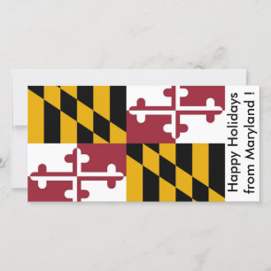 Cartes Pour Fêtes Annuelles Drapeau du Maryland, Joyeuses fêtes des États-Unis