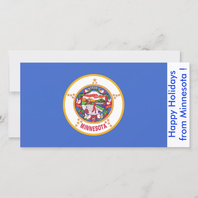 Cartes Pour Fêtes Annuelles Drapeau du Minnesota, Joyeuses fêtes des États-Uni (Devant)