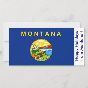 Cartes Pour Fêtes Annuelles Drapeau du Montana, Joyeuses fêtes des Etats-Unis.