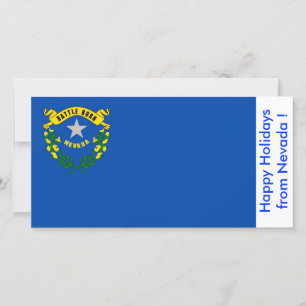 Cartes Pour Fêtes Annuelles Drapeau du Nevada, Joyeuses fêtes des États-Unis.