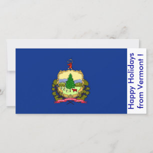 Cartes Pour Fêtes Annuelles Drapeau du Vermont, Joyeuses fêtes des États-Unis.