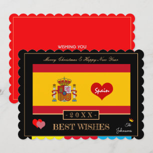 Cartes Pour Fêtes Annuelles Drapeau Espagnol et Bonne Année/Souhaits Espagne C