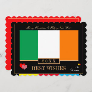 Cartes Pour Fêtes Annuelles Drapeau irlandais & Bonne année/Meilleurs voeux Ir