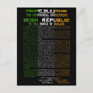 Cartes Pour Fêtes Annuelles Drapeau irlandais Proclamation de Pâques 1916