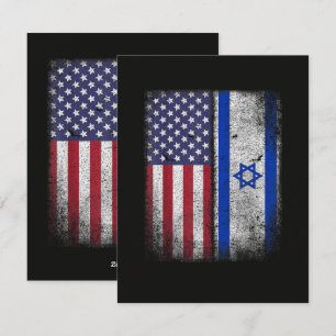 Cartes Pour Fêtes Annuelles Drapeau Israélo-Américain Israël États-Unis Racine