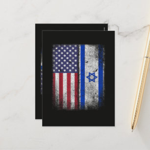 Cartes Pour Fêtes Annuelles Drapeau Israélo-Américain Israël Usa Racines Améri