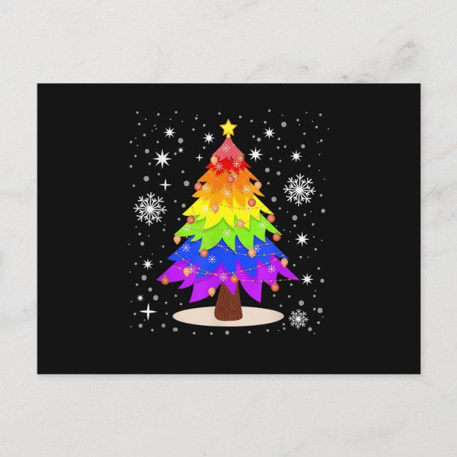 Cartes Pour Fêtes Annuelles Drapeau LGBT Sapin de Noël Joyeux Noël Gay LGBT  (Devant)