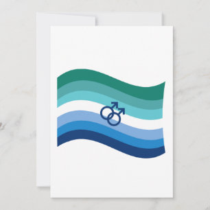 Cartes Pour Fêtes Annuelles Drapeau ondoyant azur de la fierté de l'amour gay