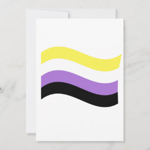 Cartes Pour Fêtes Annuelles Drapeau ondulant non binaire