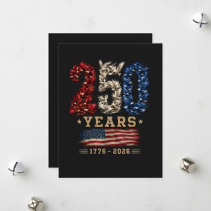 Cartes Pour Fêtes Annuelles Drapeau patriotique de l'aigle américain 250 ans