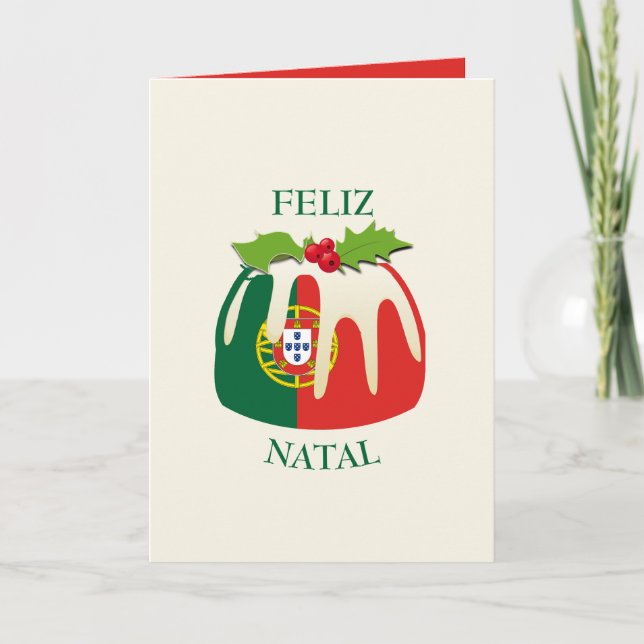 Cartes Pour Fêtes Annuelles Drapeau portugais de la FELIZ NATAL Patriotique No (Devant)