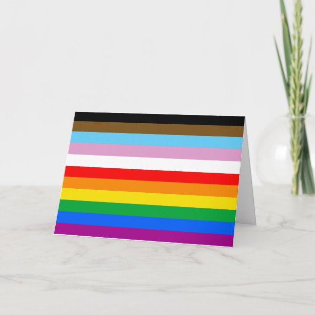 CARTES POUR FÊTES ANNUELLES DRAPEAU PRIDE LGBTQ+ INCLUSIF (Devant)