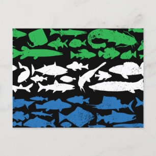 Cartes Pour Fêtes Annuelles Drapeau sierra-léonais fait de poisson - Conceptio