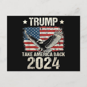 Cartes Pour Fêtes Annuelles drapeau Trump 2024 reprenons l'Amérique hommes fem