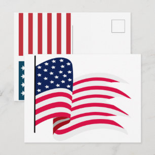 Cartes Pour Fêtes Annuelles Drapeau USA 2026 – Drapeau américain audacieux pou