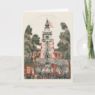 Cartes Pour Fêtes Annuelles Drapeaux américains Vintages patriotiques 1894 Noë