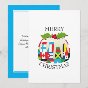 Cartes Pour Fêtes Annuelles DRAPEAUX MONDIAUX Pudding de Noël Festif