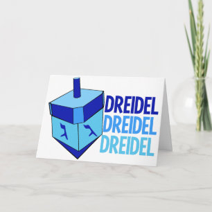 Cartes Pour Fêtes Annuelles Dreidel Cute Blue Kids Happy Hanoukka
