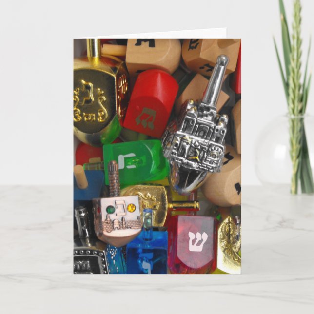Cartes Pour Fêtes Annuelles Dreidels (Devant)