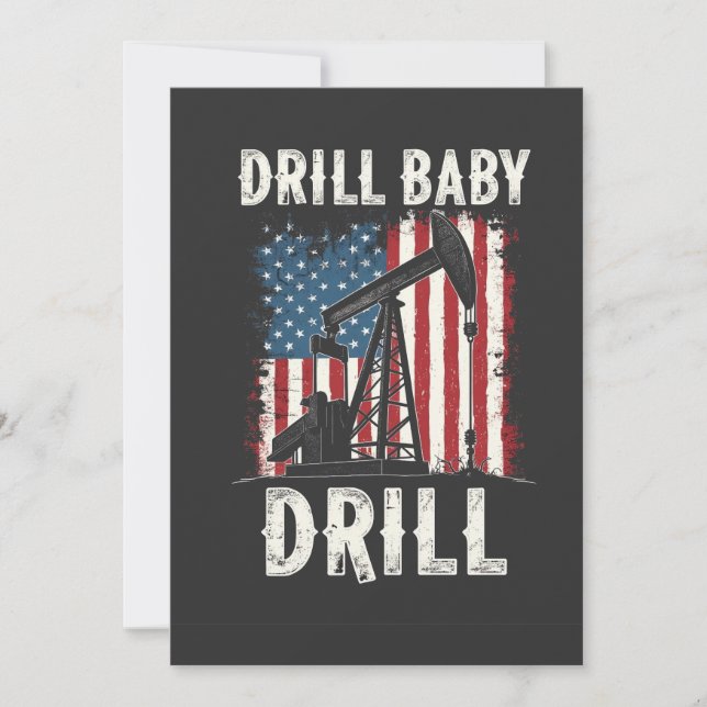 Cartes Pour Fêtes Annuelles Drill Baby Drill American Trump Energy Economy (Devant)