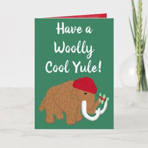 Cartes Pour Fêtes Annuelles Drôle Avoir un Cool laineux Yule Mammoth Noël