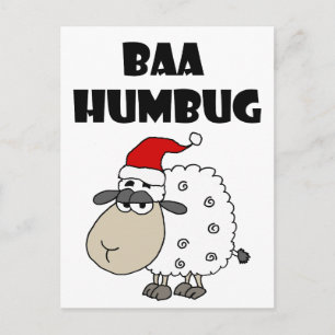Cartes Pour Fêtes Annuelles Drôle Baa Humbug Cartoon de Noël