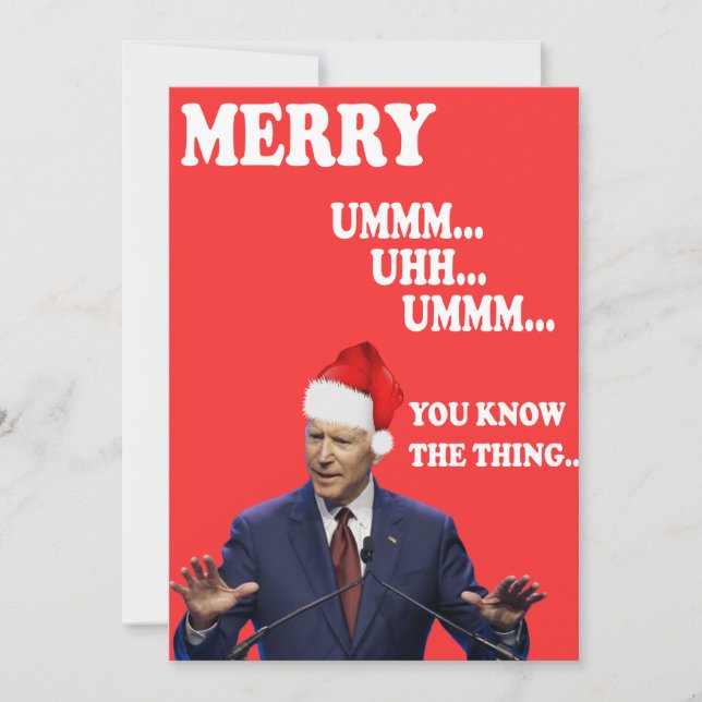 Cartes Pour Fêtes Annuelles Drôle Biden Joyeux cadeau Noël Noël Noël (Devant)