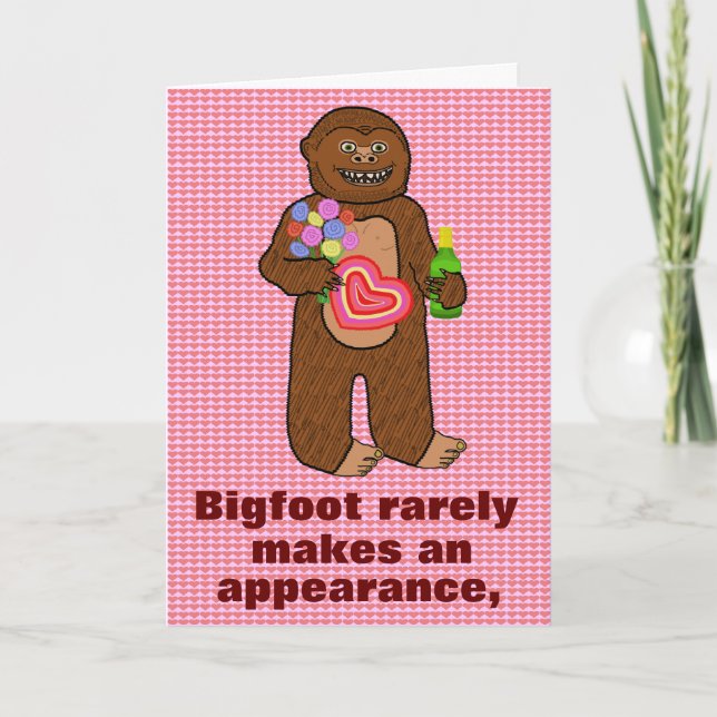 Cartes Pour Fêtes Annuelles Drôle Bigfoot Happy Birthday Pun Cartoon Sasquatch (Devant)
