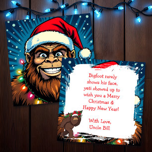 Cartes Pour Fêtes Annuelles Drôle Bigfoot Sasquatch Yeti Noël