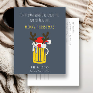 Cartes Pour Fêtes Annuelles Drôle Bleu Merveilleux Temps Pour la bière Rein No