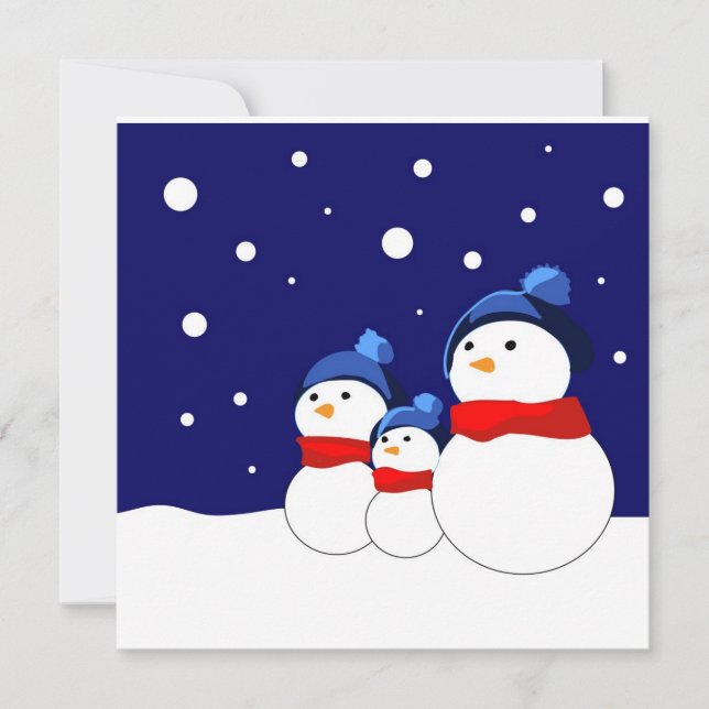 Cartes Pour Fêtes Annuelles Drôle bonhomme de neige (Devant)