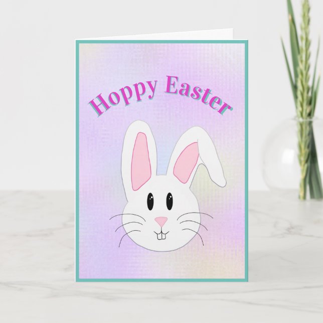Cartes Pour Fêtes Annuelles Drôle Bunny Pâques Pastel Pâques (Devant)
